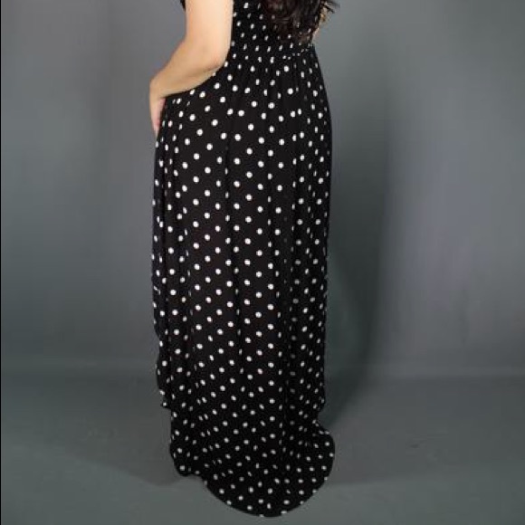 POLKA DOT HI-LO DRESS (BLACK AND WHITE COLOR) 🔳 - Picture 2 of 2